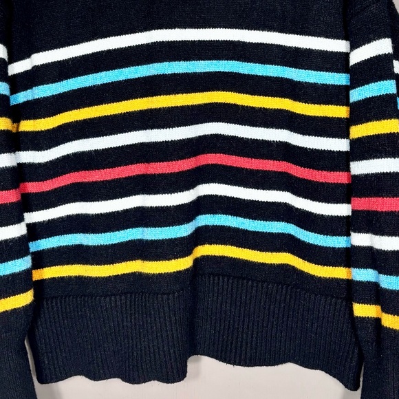 PHILOSOPHY Black Sweater w/Multicolor Stripes - Picture 2 of 9